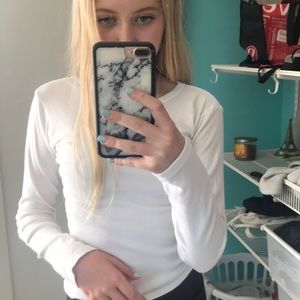 White long sleeve brandy Melville shirt